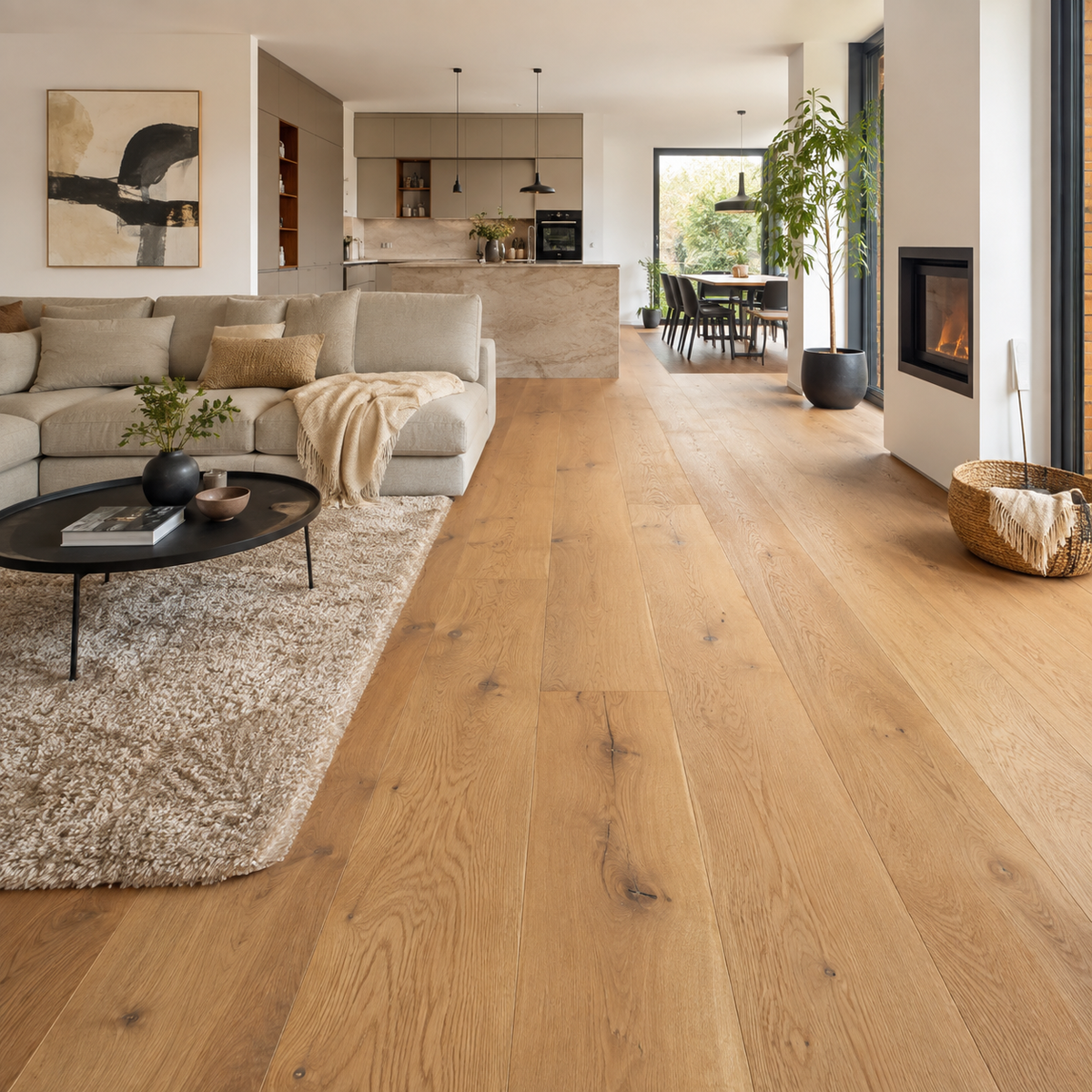 Eiche Country Life XL 26 Landhausdiele verlegt in der Ölung Pure, Parkett