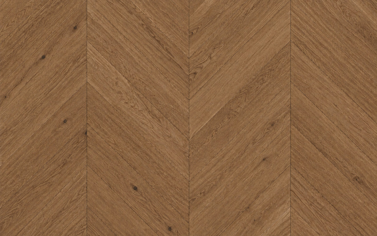 Eiche Französisches Fischgrät 45° mit Rubio Monocoat Castle Brown geölt
