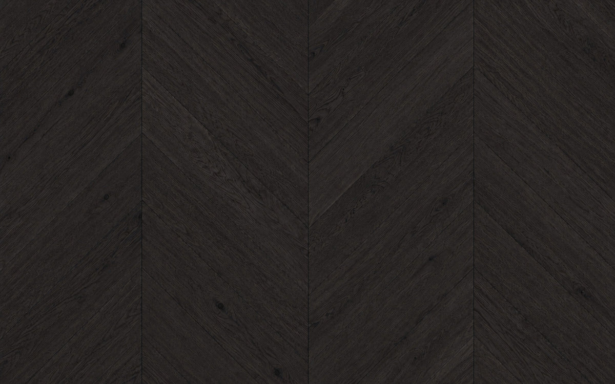 Eiche Französisches Fischgrät 45° mit Rubio Monocoat Intense Black geölt