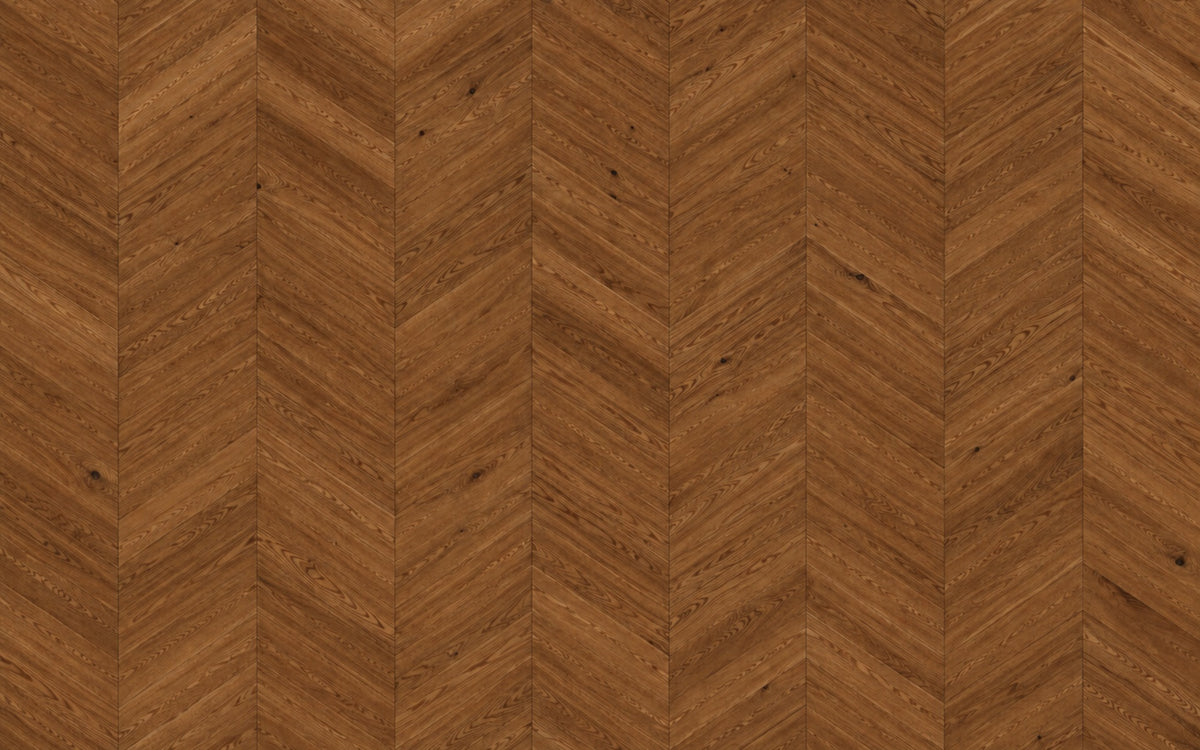 Eiche Chevronparkett 60° mit Rubio Monocoat Castle Brown geölt