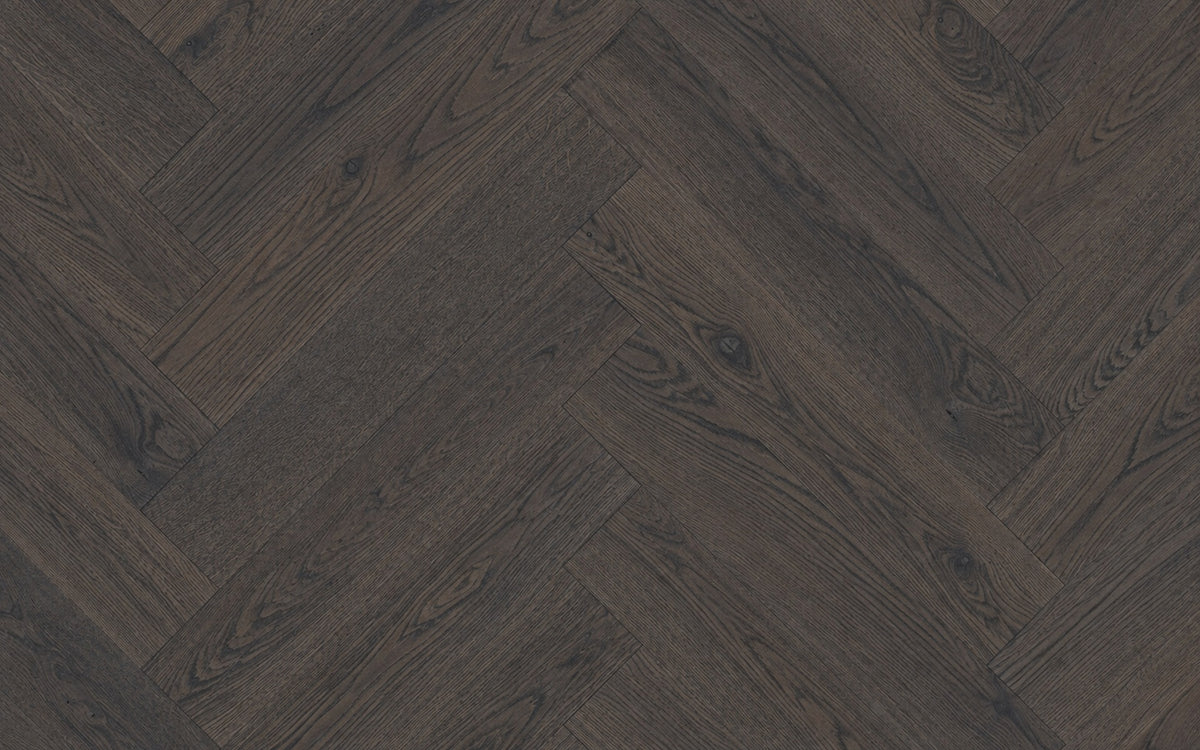 Eiche Fischgrätparkett 90° mit Rubio Monocoat Charcoal geölt